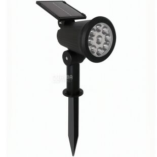 Уличный фонарь с солнечной батареей, черный