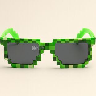Декоративные очки Пиксель для детей и взрослых, зеленые