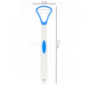 Скребок для язика з подвійним лезом, синій
