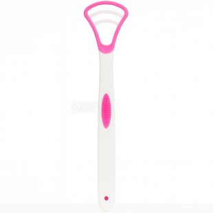 Очищувач для язика з подвійним лезом, рожевий