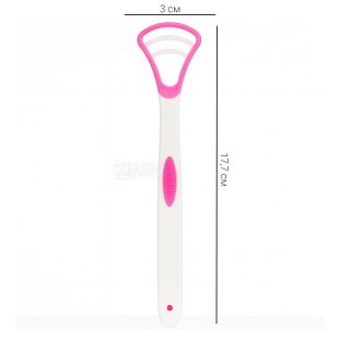 Очищувач для язика з подвійним лезом, рожевий