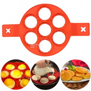 Универсальная силиконовая форма для сковороды, антипригарная, красная, d 23,5 см