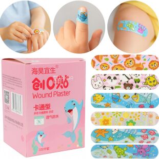 Пластырь детский с рисунками, 100 шт., в ассортименте, 72 мм х 19 мм