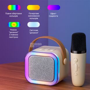 Бездротова портативна колонка караоке з мікрофоном та підсвічуванням
