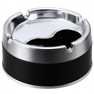 Попільничка вітрозахисна з кришкою, чорна