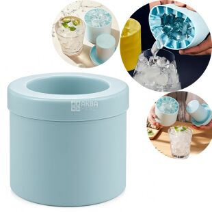 Силиконовая цилиндрическая форма для льда, голубая