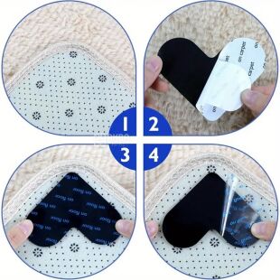 Антискользящая наклейка для ковров, черная, 1 шт.