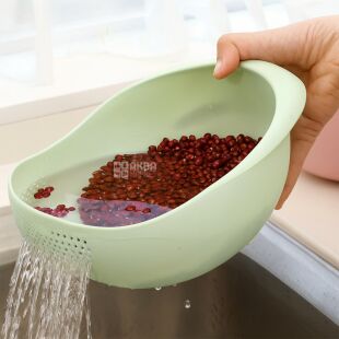 Універсальний дренажний кошик для кухні, пластиковий, зелений, 170х110х225 мм