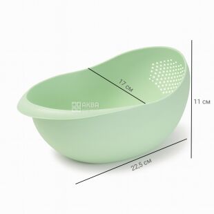 Універсальний дренажний кошик для кухні, пластиковий, зелений, 170х110х225 мм