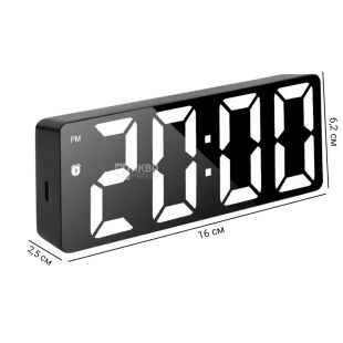 Портативний настільний годинник з будильником і термометром, білий