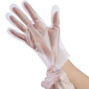 Clever Everyday TPE Gloves, 100 шт., Рукавички кухонні гіпоалергенні, прозорі, розмір M, Клевер