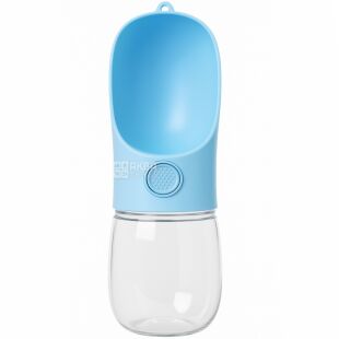 Пляшка-поїлка для собак, пластикова, блакитна