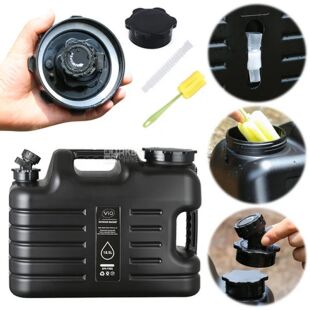 Бутель Каністра 18,5 л для води з краном та ручкою, чорний, ViO PET-TB 18.5L