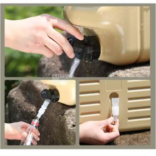 Бутель Каністра 18,5 л для води з краном та ручкою, золотистий, ViO PET-TBG 18.5L