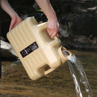 Бутель Каністра 18,5 л для води з краном та ручкою, золотистий, ViO PET-TBG 18.5L