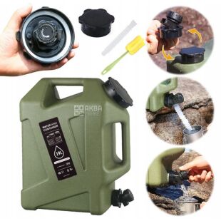 Бутель Каністра 19 л для води з краном та ручкою, зелена, ViO PET-TG 19L