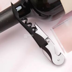 Відкривачка для пляшок зі штопором та ножем, металева