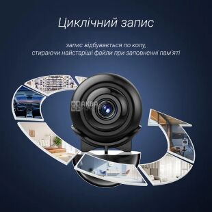 Камера Wi-Fi для відеоспостереження з датчиком руху, нічне бачення, чорна