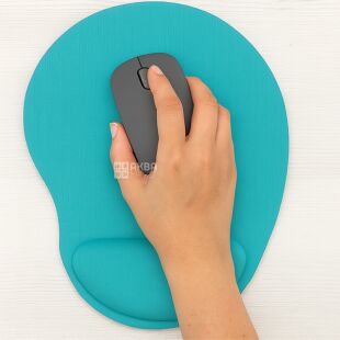 Коврик для мыши с подушкой для запястья, бирюзовый, 23 х 18 см