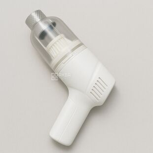 Ручний пилосос для автомобіля зі змінними насадками, акумуляторний, білий