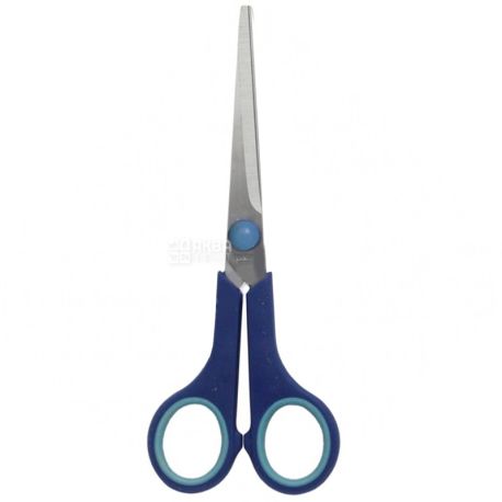 Buromax, 17.5 cm, stationery scissors, With rubber inserts, m / s