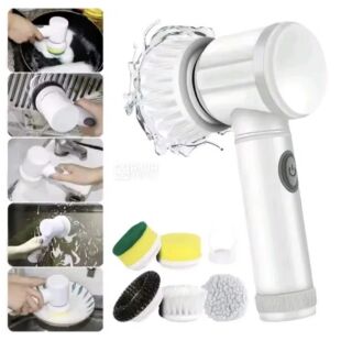 Щітка для прибирання 5 в 1, акумуляторна, біла