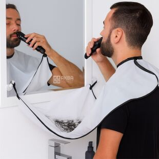 Фартук для бритья и стрижки бороды на присосках, белый, 70 х 100 см
