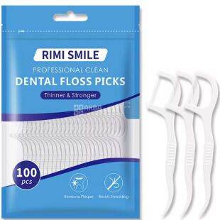 Флосс-стик одноразовый для межзубной чистки, 100 шт., белый