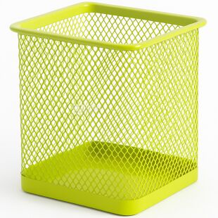 Clever, 70х70х95 мм, Підставка металева для ручок, квадратна, салатова