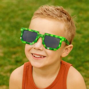 Декоративні окуляри Піксель для дітей та дорослих, зелені