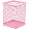 Clever, 70х70х95 мм, Підставка металева для ручок, квадратна, рожева