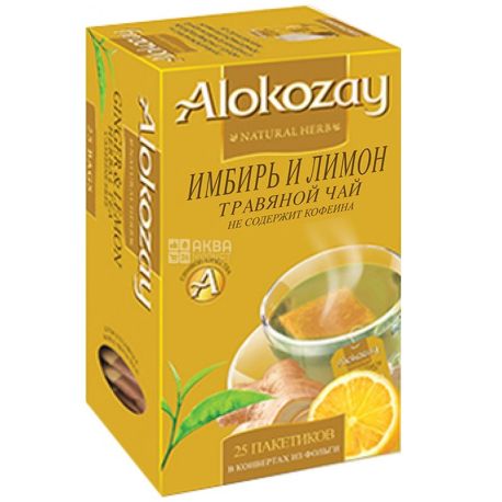Alokozay, 25 пак, Чай трав'яної Алокозай, Імбир і лимон