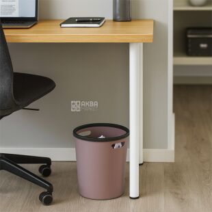 ViO, 8 л, Ведро для мусора с фиксирующим кольцом, розовое