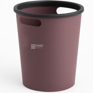 ViO, 8 л, Ведро для мусора с фиксирующим кольцом, розовое