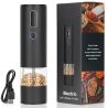 Млин-подрібнювач для спецій, акумуляторний, чорний