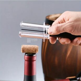 Штопор пневматичний для коркового вина, 194 мм, чорний