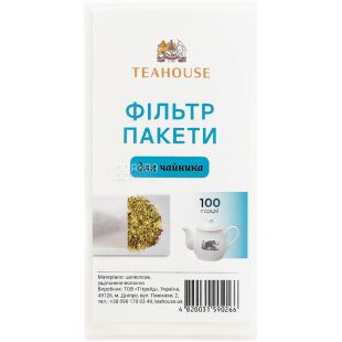 Teahouse, 100 шт., Фільтр-пакети для заварювання чаю, 180 х 85 мм