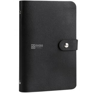 Блокнот-органайзер для колекціонування банкнот, 50 комірок, екошкіра, чорний