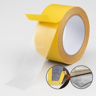 Скотч двусторонний сетка, тканевый, 5 см х 20 м
