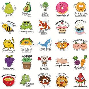 Набір креативних стікерів з написами, 50 шт.