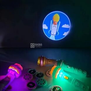 Детский фонарик-проектор 2в1, пластиковый, зеленый