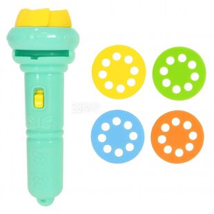 Дитячий ліхтарик-проектор 2в1, пластиковий, зелений