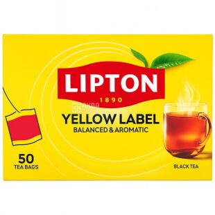 Lipton, Yellow Label, 50 пак., Чай Липтон, Черный 