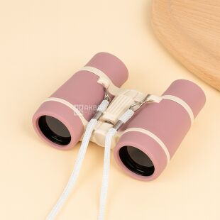 Бинокль детский, пластиковый, розовый