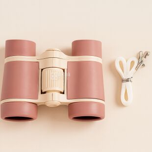 Бинокль детский, пластиковый, розовый