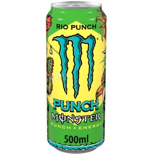 Monster Energy Rio Punch, 0,5 л, Напиток энергетический безалкогольный Ваниль, Папайя и Смородина