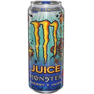 Monster Energy Aussie Lemonade, 0,5 л, Напиток энергетический безалкогольный Классический лимонад с экзотическими цитрусовыми