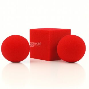 Набор для фокуса Геометрические фигуры, куб и шарики, красные, поролон
