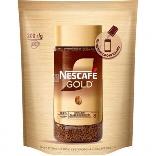 Nescafe Gold, 200 г, Кава Нескафе Голд, розчинна