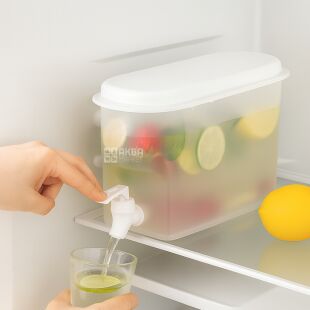Диспенсер для воды и напитков с краном и крышкой, 2,5 л, пластиковый
